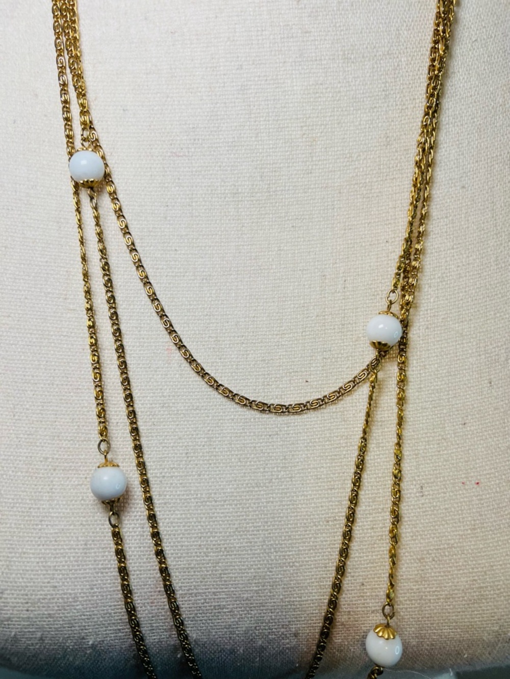 Vintage Goldette 3 Strand Necklace - Picture 2 of 4
